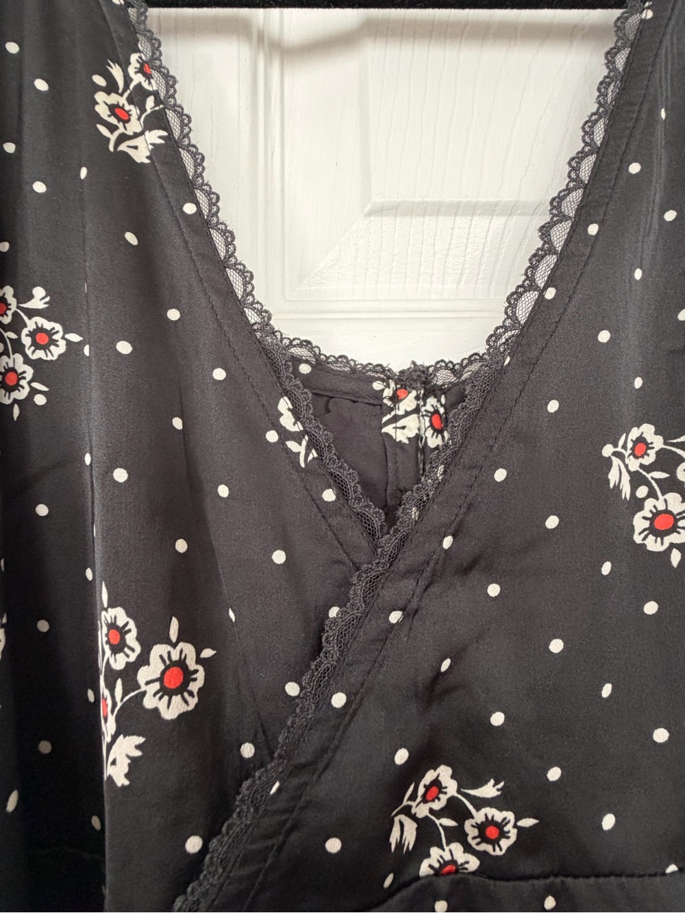 Free People Black Floral Lace-Trim Midi Dress with Floral Accents - Picture 5 of 5